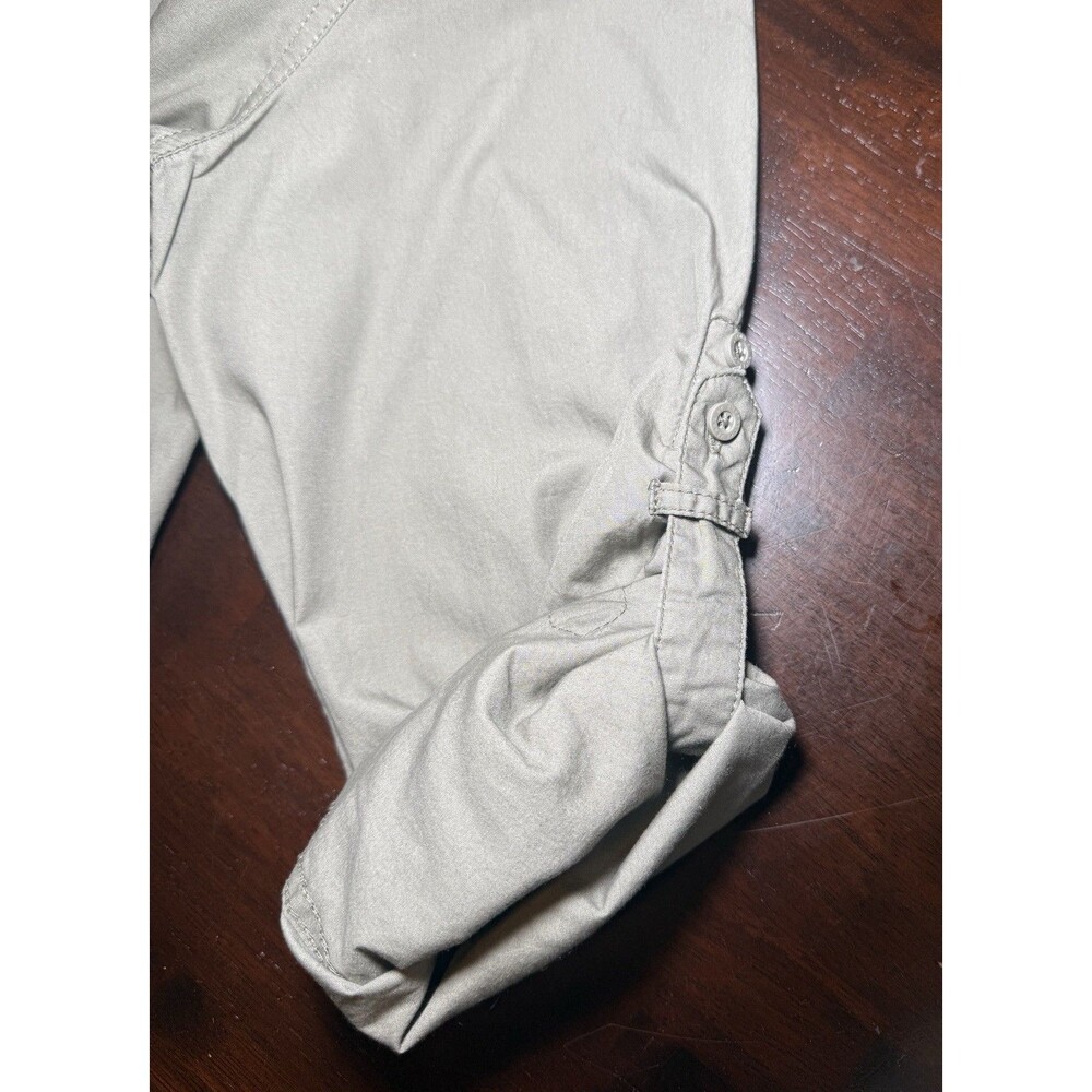 iJeans by Buffalo Shirt Mens Gray Green Army Button Up Convertible Long Sleeve L - Picture 10 of 13
